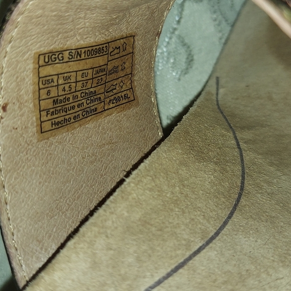 UGG Sandals Leather sz.6 women. BRIELLA BRONZE, heel 2.25" - Picture 6 of 6